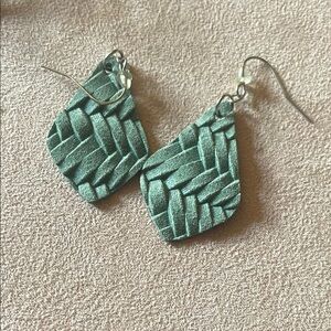 Modern Green Geometric Earrings